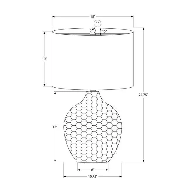 Alt view image 3 of 5 - Lighting, 25"H, Table Lamp, Black Shade, Brown Resin, Contemporary