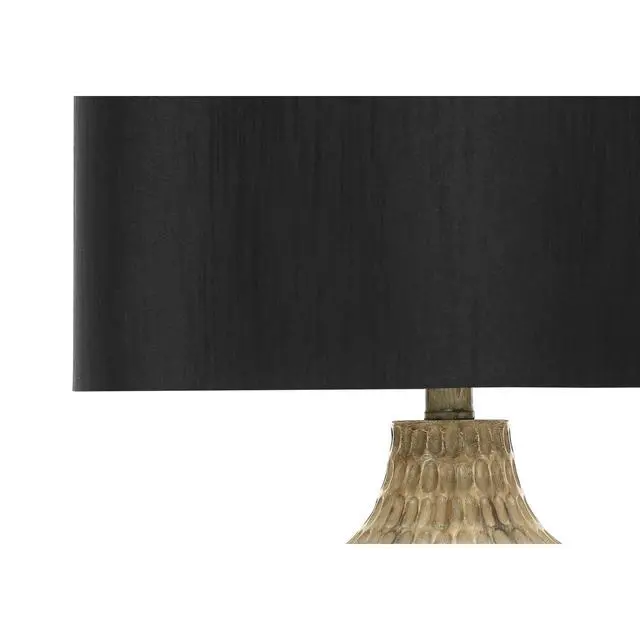 Alt view image 5 of 5 - Lighting, 25"H, Table Lamp, Black Shade, Brown Resin, Contemporary