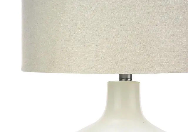 Alt view image 3 of 7 - Lighting, 25"H, Table Lamp, Ivory / Cream Shade, Cream Ceramic, Contemporary