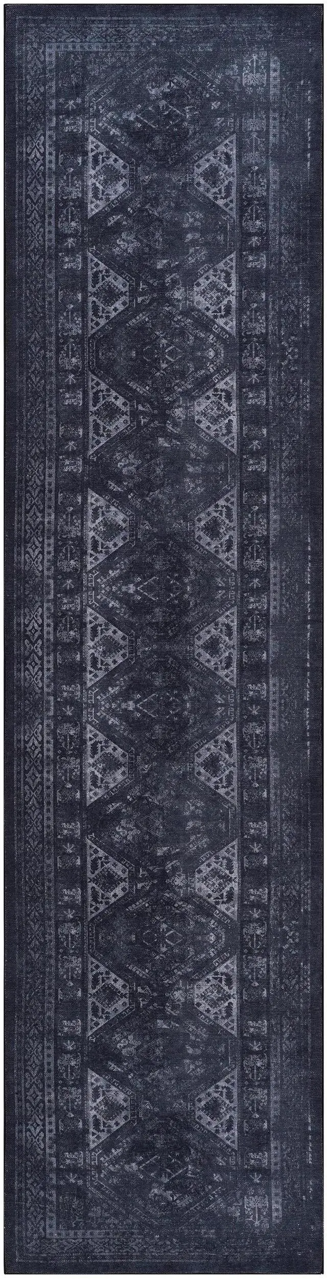 Alt view image 2 of 7 - Black Washable Rug 120*30 inch Runner Rug (Black+Gray, 120*30 inch)