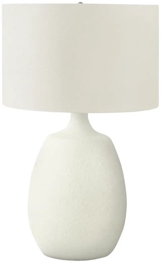 Alt view image 2 of 7 - Lighting, 26"H, Table Lamp, Ivory / Cream Shade, Cream Resin, Contemporary