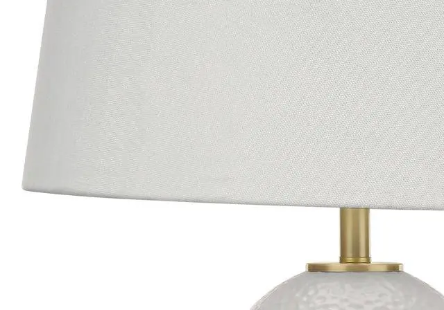 Alt view image 3 of 7 - Lighting, 26"H, Table Lamp, White Ceramic, Ivory / Cream Shade, Transitional