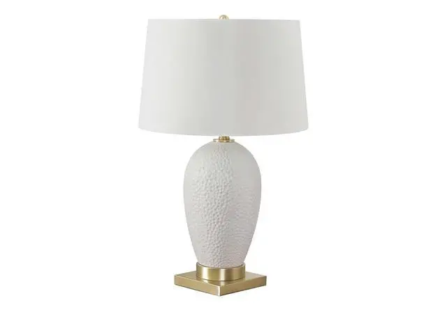 Alt view image 2 of 7 - Lighting, 26"H, Table Lamp, White Ceramic, Ivory / Cream Shade, Transitional