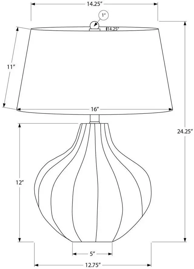 Alt view image 3 of 5 - Lighting, 24"H, Table Lamp, Blue Ceramic, Ivory / Cream Shade, Transitional