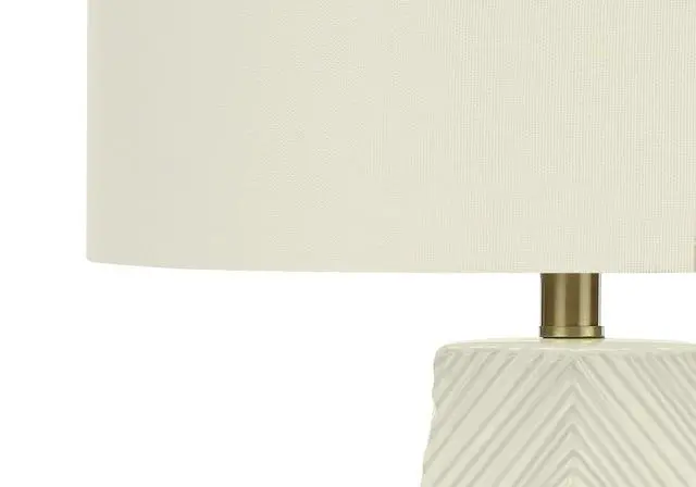 Alt view image 6 of 7 - Lighting, 29"H, Table Lamp, White Ceramic, Ivory / Cream Shade, Contemporary