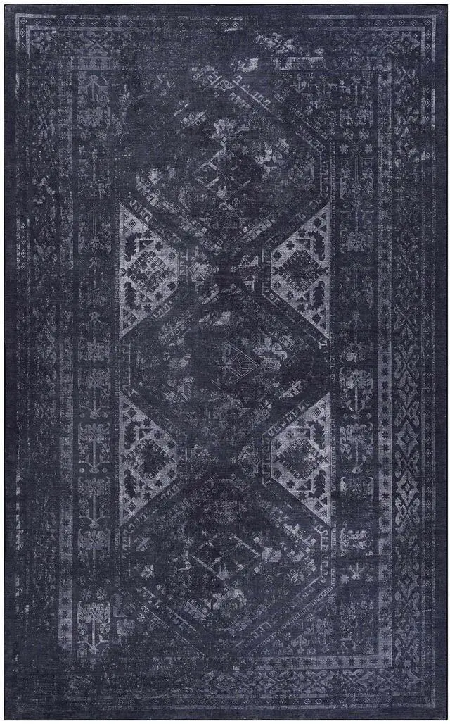 Main image of Black Washable Rug 72*48 inch Area Rug (Black+Gray, 72*48 inch)