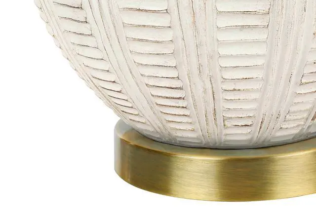 Alt view image 5 of 7 - Lighting, 21"H, Table Lamp, Ivory / Cream Shade, Cream Resin, Transitional