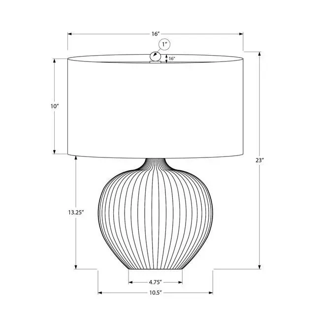 Alt view image 3 of 5 - Lighting, 23"H, Table Lamp, Black Ceramic, Black Shade, Contemporary