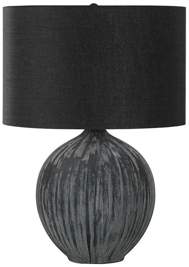 Main image of Lighting, 23"H, Table Lamp, Black Ceramic, Black Shade, Contemporary
