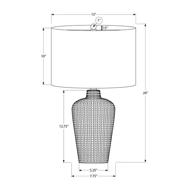 Alt view image 3 of 5 - Lighting, Table Lamp, 24"H, Black Ceramic, Black Shade, Contemporary