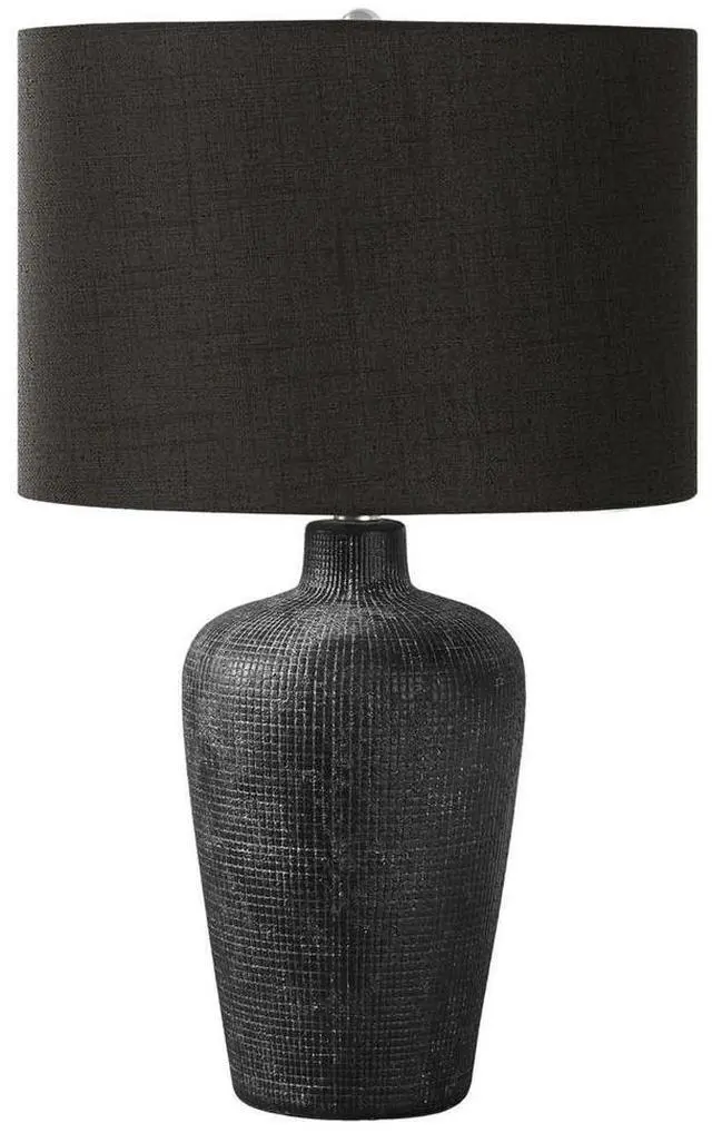 Main image of Lighting, Table Lamp, 24"H, Black Ceramic, Black Shade, Contemporary