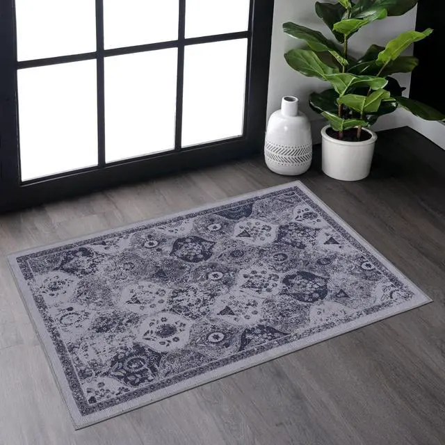 Alt view image 2 of 7 - Blue Washable Rug 36*24 inch Doormat Rug (Blue, 36*24 inch)