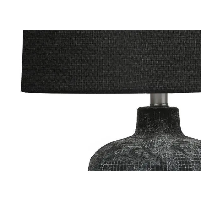 Alt view image 5 of 5 - Lighting, Table Lamp, 24"H, Black Ceramic, Black Shade, Contemporary