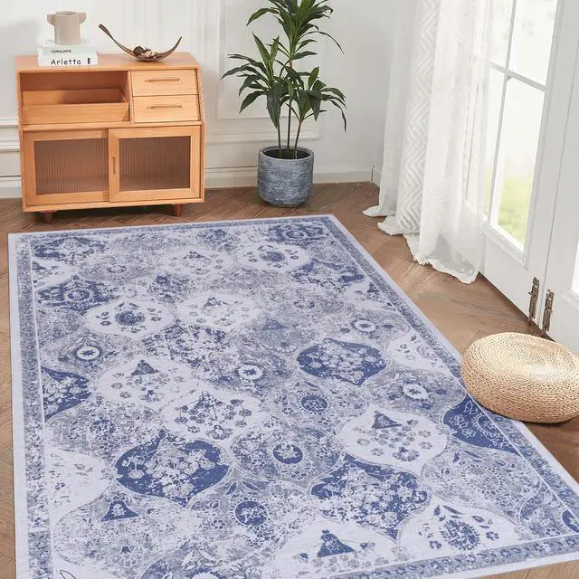Main image of Blue Washable Rug 120*96 inch inch Area Rug (Blue, 120*96 inch)