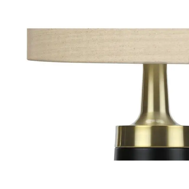 Alt view image 4 of 5 - Lighting, 28"H, Table Lamp, Black Metal, Beige Shade, Contemporary