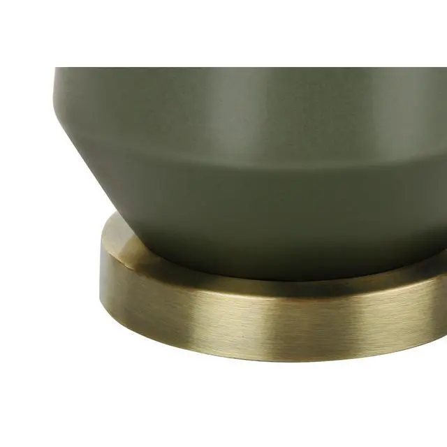 Alt view image 5 of 5 - Lighting, 26"H, Table Lamp, Green Ceramic, Ivory / Cream Shade, Contemporary