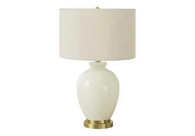 Alt view image 2 of 7 - Lighting, 26"H, Table Lamp, Ivory / Cream Shade, Cream Ceramic, Transitional