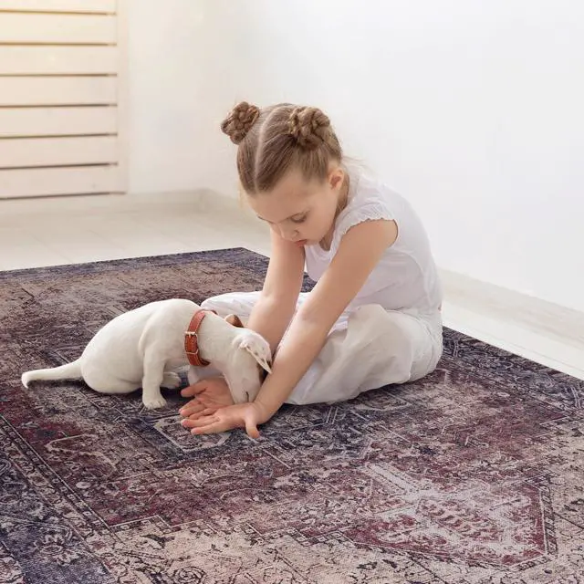Alt view image 4 of 7 - Burgundy Washable Rug 36*24 inch Doormat Rug (Burgundy, 36*24 inch)