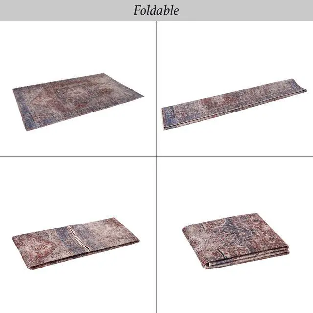 Alt view image 7 of 7 - Burgundy Washable Rug 36*24 inch Doormat Rug (Burgundy, 36*24 inch)