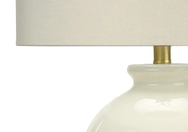 Alt view image 4 of 7 - Lighting, 26"H, Table Lamp, Ivory / Cream Shade, Cream Ceramic, Transitional