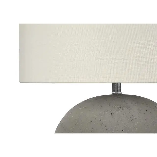 Alt view image 5 of 5 - Lighting, 20"H, Table Lamp, Grey Concrete, Ivory / Cream Shade, Contemporary