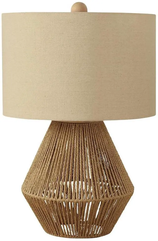 Main image of Lighting, 22"H, Table Lamp, Brown Rope, Beige Shade, Transitional
