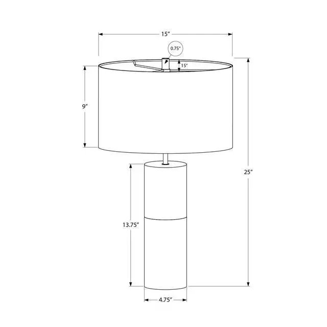 Alt view image 3 of 5 - Lighting, 25"H, Table Lamp, Black Concrete, Black Shade, Contemporary