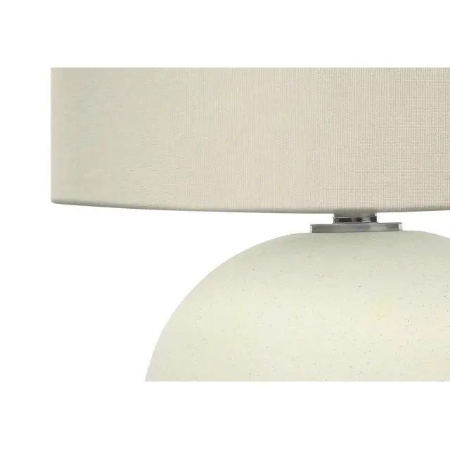 Alt view image 4 of 5 - Lighting, 18"H, Table Lamp, Ivory / Cream Shade, Cream Ceramic, Contemporary