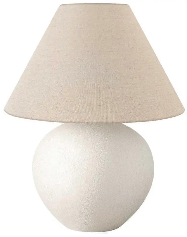Main image of Lighting, 16"H, Table Lamp, Cream Shade, Cream Ceramic, Contemporary