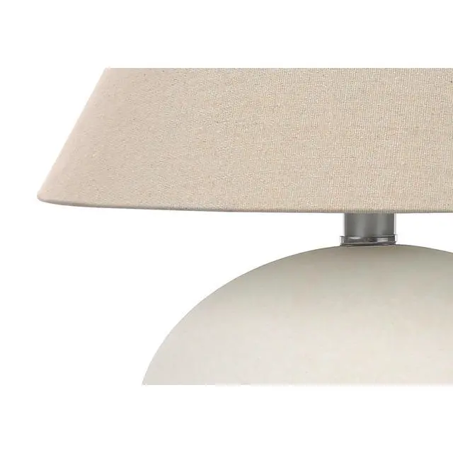 Alt view image 4 of 5 - Lighting, 16"H, Table Lamp, Cream Shade, Cream Ceramic, Contemporary