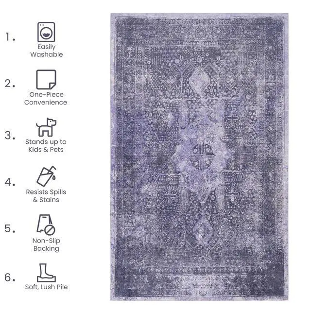 Alt view image 5 of 7 - Anthracite Washable Rug 36*24 inch Doormat Rug (Anthracite, 36*24 inch)