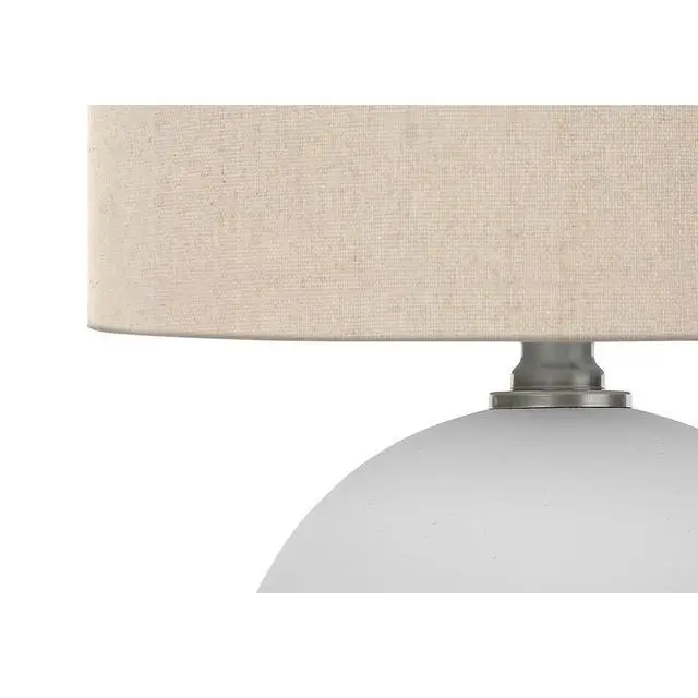 Alt view image 4 of 5 - Lighting, 16"H, Table Lamp, Cream Shade, Cream Ceramic, Contemporary