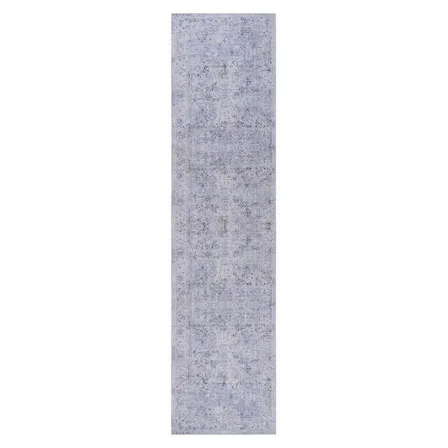 Alt view image 2 of 7 - Blue Washable Rug 120*30 inch Runner Rug (Blue+Cream, 120*30 inch)