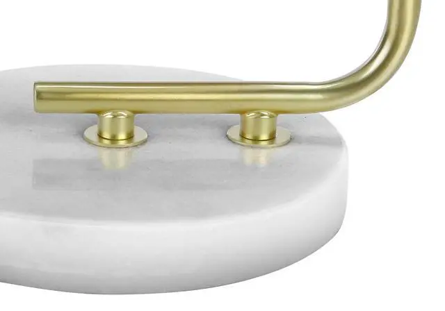 Alt view image 4 of 6 - Lighting, 20"H, Table Lamp, White Marble, Ivory / Cream Shade, Contemporary