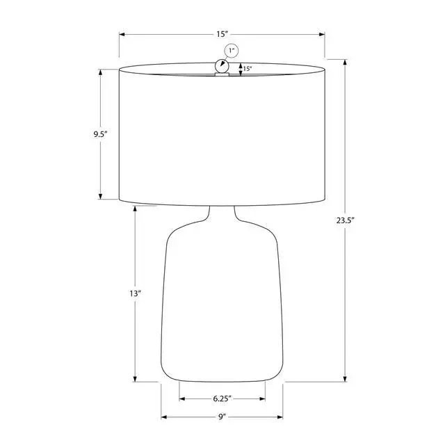 Alt view image 3 of 5 - Lighting, 24"H, Table Lamp, Black Ceramic, Beige Shade, Contemporary