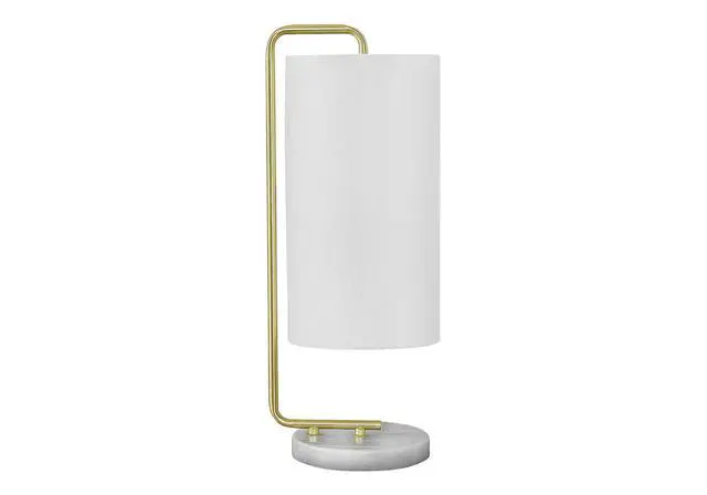 Alt view image 2 of 6 - Lighting, 20"H, Table Lamp, White Marble, Ivory / Cream Shade, Contemporary