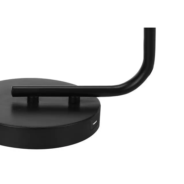 Alt view image 4 of 5 - Lighting, 20"H, Table Lamp, Usb Port included, Black Metal, Glass Shade, Modern