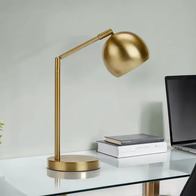 Alt view image 2 of 5 - Lighting, 19"H, Table Lamp, Gold Metal, Gold Shade, Contemporary