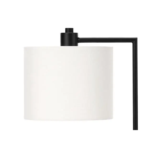 Alt view image 4 of 5 - Lighting, 19"H, Table Lamp, Usb Port included, Black Metal, Ivory / Cream Shade, Modern