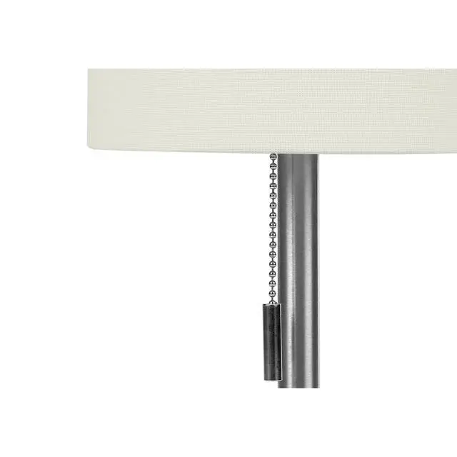 Alt view image 4 of 5 - Lighting, Set Of 2, 17"H, Table Lamp, Usb Port included, Nickel Metal, Ivory / Cream Shade, Contemporary