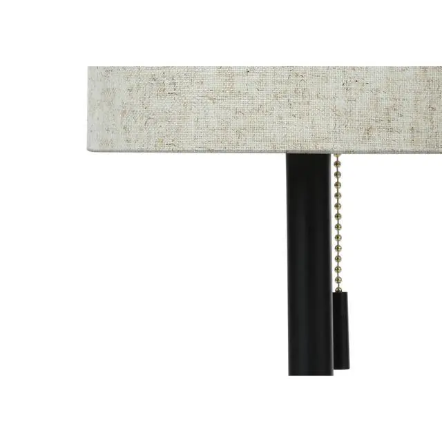 Alt view image 5 of 5 - Lighting, Set Of 2, 17"H, Table Lamp, Usb Port included, Black Metal, Beige Shade, Contemporary