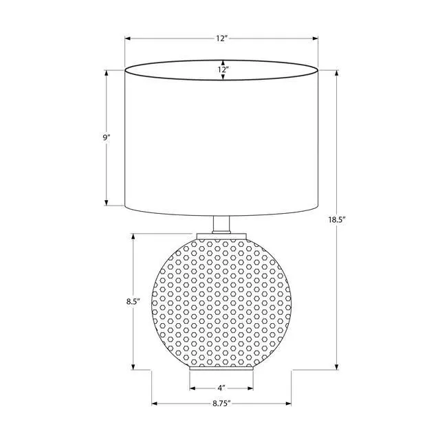 Alt view image 3 of 5 - Lighting, 19"H, Table Lamp, Grey Resin, Ivory / Cream Shade, Modern