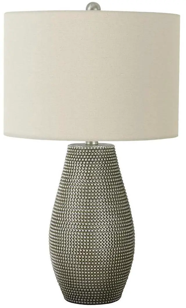 Main image of Lighting, 24"H, Table Lamp, Grey Resin, Ivory / Cream Shade, Contemporary