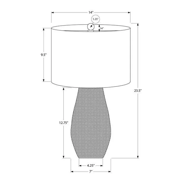 Alt view image 3 of 5 - Lighting, 24"H, Table Lamp, Grey Resin, Ivory / Cream Shade, Contemporary