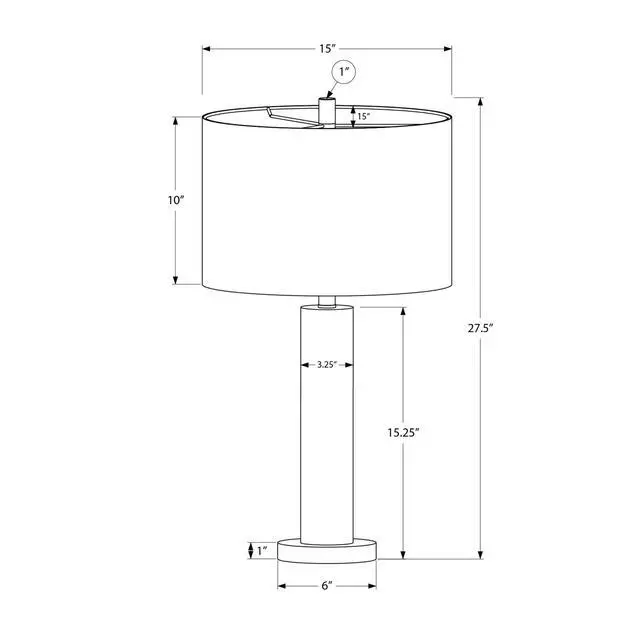 Alt view image 3 of 5 - Lighting, 28"H, Table Lamp, Nickel Metal, Ivory / Cream Shade, Contemporary