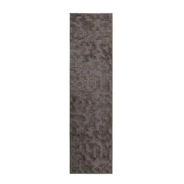 Alt view image 2 of 7 - Step Collection High-Low Brown Indoor Runner Rug, 96*26 inch, Modern, Contemporary, Geometric, Bohemian, Bedroom, Kitchen, Living Room, Hallway, Non Shedding Carpet