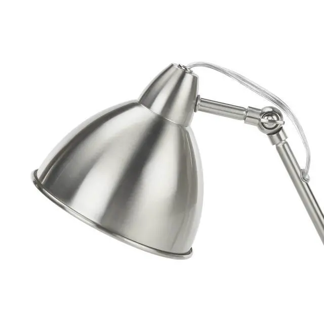 Alt view image 4 of 5 - Lighting, 17"H, Table Lamp, Usb Port included, Nickel Metal, Nickel Shade, Modern