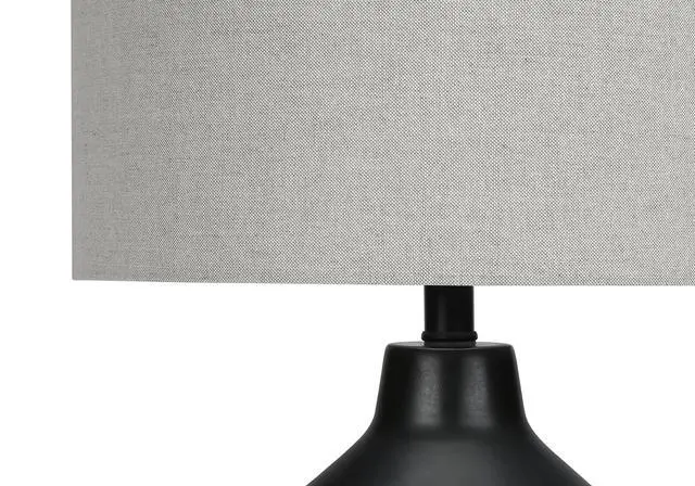 Alt view image 4 of 7 - Lighting, 24"H, Table Lamp, Black Concrete, Grey Shade, Contemporary