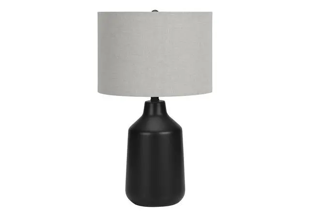 Alt view image 2 of 7 - Lighting, 24"H, Table Lamp, Black Concrete, Grey Shade, Contemporary