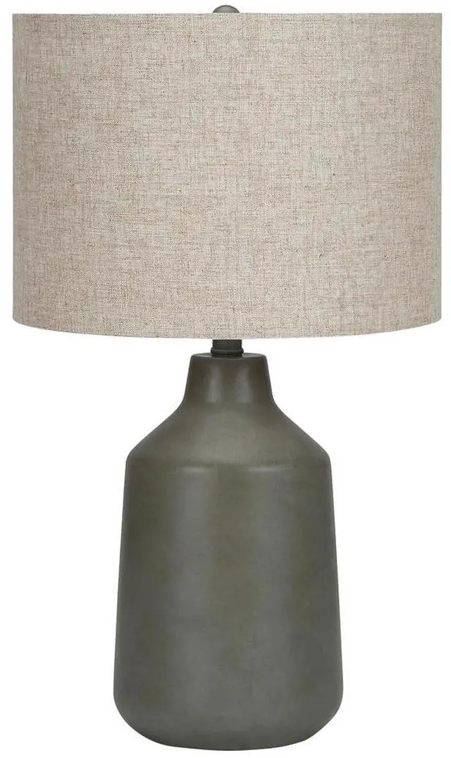 Main image of Lighting, 24"H, Table Lamp, Grey Concrete, Beige Shade, Contemporary